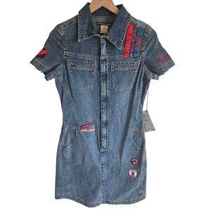 Vintage Pepe Jeans London Y2K Midge Denim Mini Dress NWT